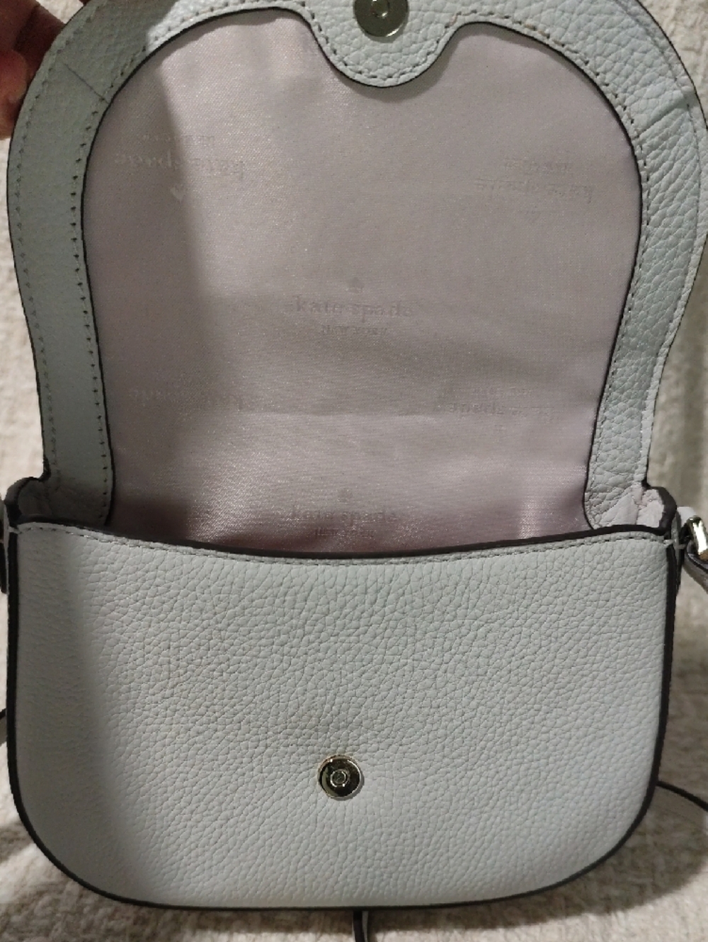 kate spade White Pebbled Leather Crossbody Saddle Bag - Picture 4 of 6